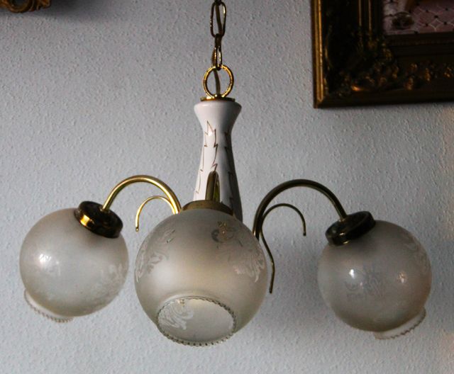 Lampara de techo con 3 plafones , vintage