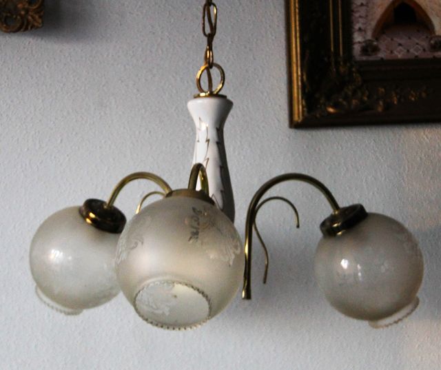 Lampara de techo con 3 plafones , vintage