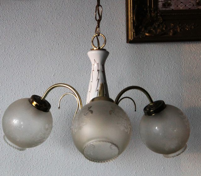 Lampara de techo con 3 plafones , vintage