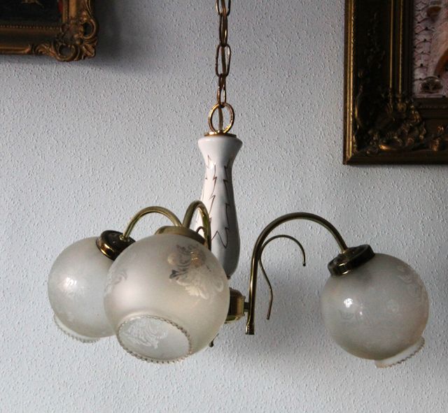 Lampara de techo con 3 plafones , vintage