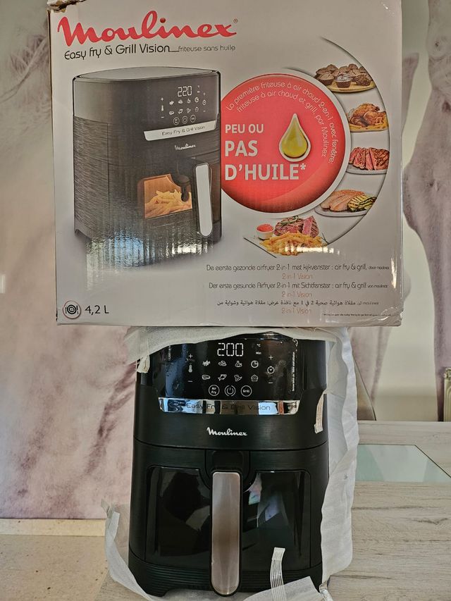 Freidora de aire y grill con ventana