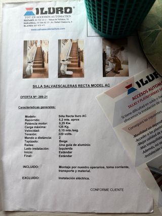Silla salvaescaleras para gente mayor