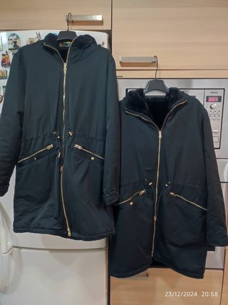 Abrigo, chaqueta y parka reversible con pelo Zara