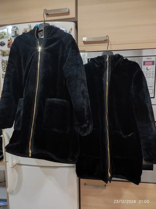 Abrigo, chaqueta y parka reversible con pelo Zara