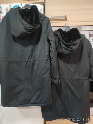 Abrigo, chaqueta y parka reversible con pelo Zara