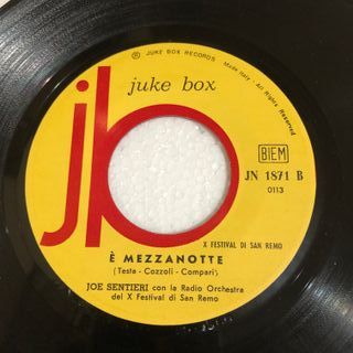 JOE SENTIERI QUANDO VIEN LA SERA/E' MEZZANOTTE 45G