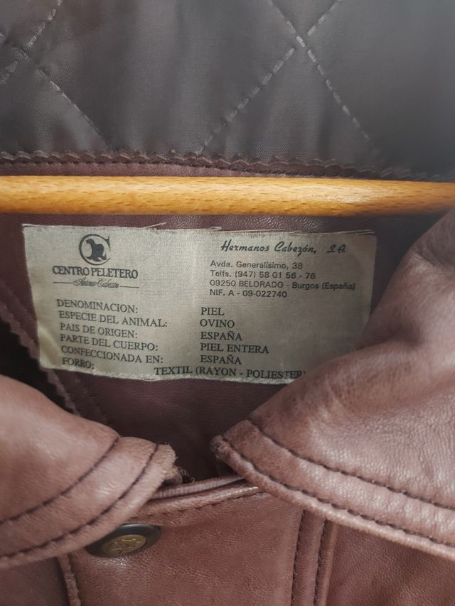 Cazadora cuero larga hombre