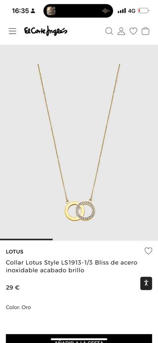 Colgante y pulsera Lotus oro