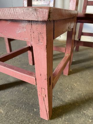 ✅3 sillas madera antigua restauradas pequeñas