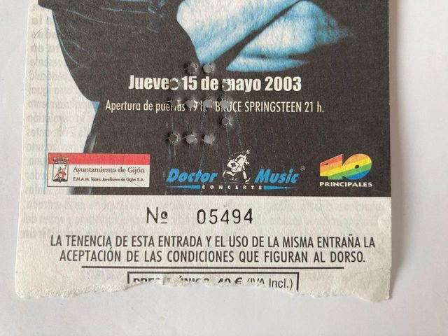 Entrada concierto Bruce Springsteen 2003