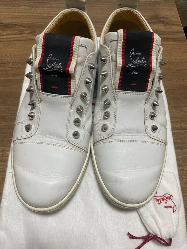 Zapatillas Louboutin piel blanca talla 40