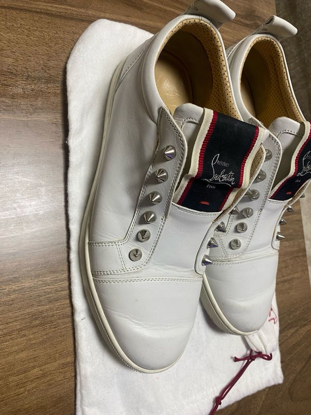 Zapatillas Louboutin piel blanca talla 40