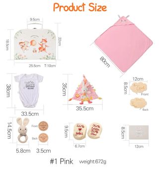 Kit regalo recién nacido rosa.