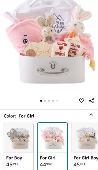 Kit regalo recién nacido rosa.