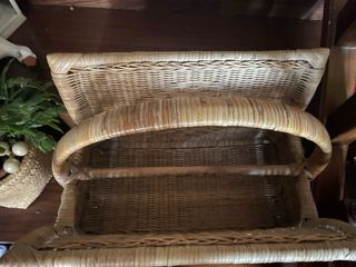 Porta riviste in rattan vintage