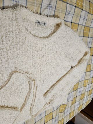 ZARA jersey efecto pelo M crudo