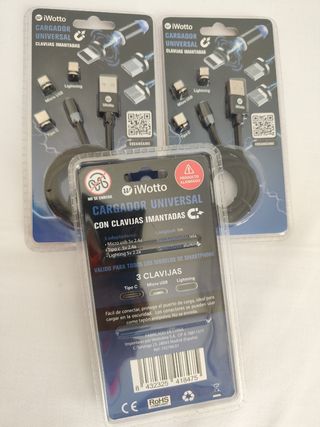 Cargador móvil universal clavijas imán