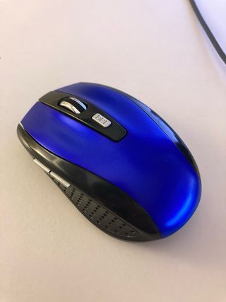 Ratón inalámbrico USB azul