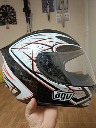 Casco agv casco de fibra muy ligero  talla s 