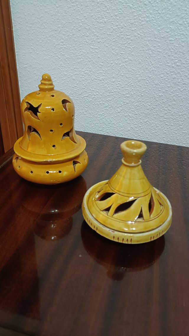 Quemador ceramica echo a mano de incienso o velas