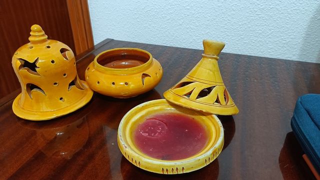 Quemador ceramica echo a mano de incienso o velas