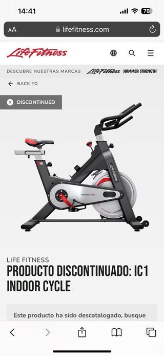Bicicleta spinning  indoor Life Fitness IC1