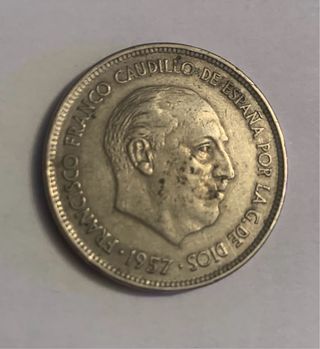 Moneda 25 pesetas 1957 Franco