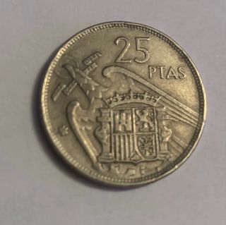 Moneda 25 pesetas 1957 Franco