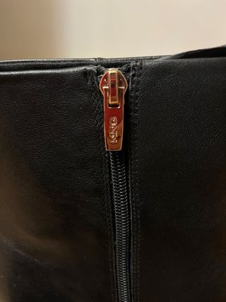 Botín tacón ancho piel negra