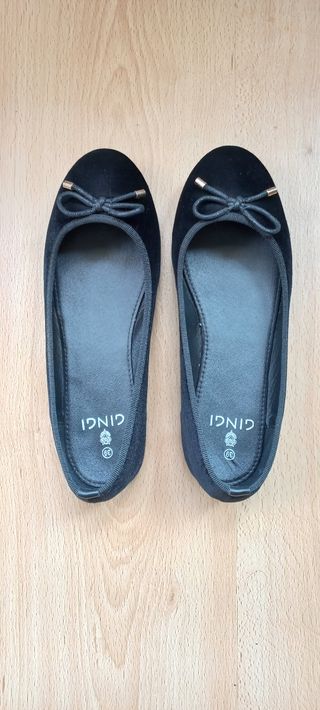 Bailarinas negras chica, talla 39 pequeño, 38-39