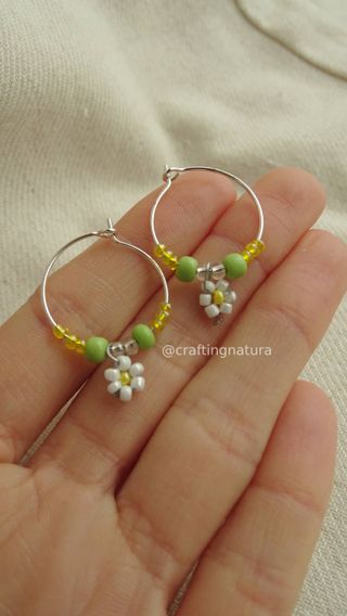 Pendientes de Aros con Flores
