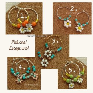 Pendientes de Aros con Flores
