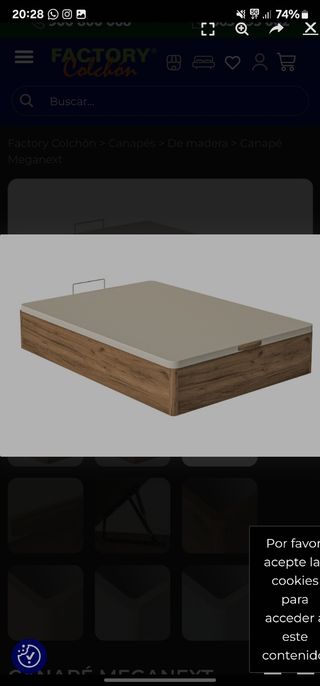 Canapé de madera a recoger en Madrid