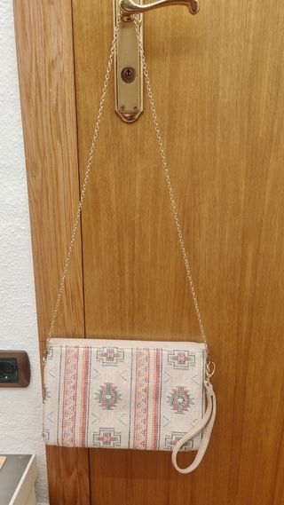 Bolso cartera beige étnico