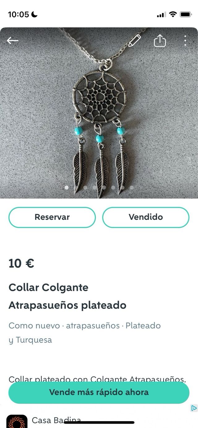 Lote 9 collares y colgantes plata y otros