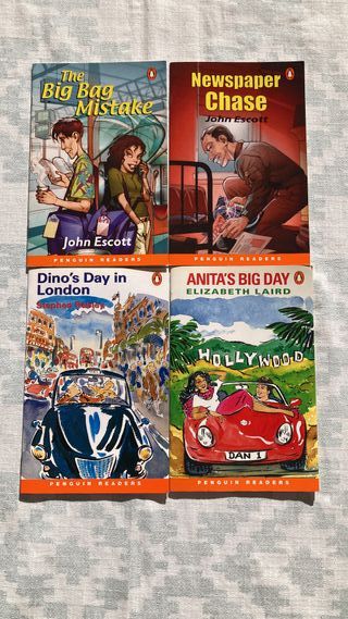 4 libros Penguin Readers Easystarts (200 palabras)
