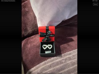 Pendientes brillantes forma corazon