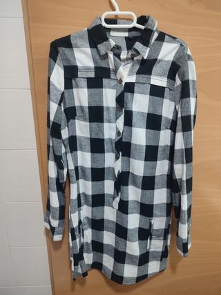 Camisa vestido cuadros mujer.