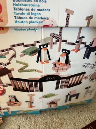 Juguete/Juego 200 bloques madera de construcción