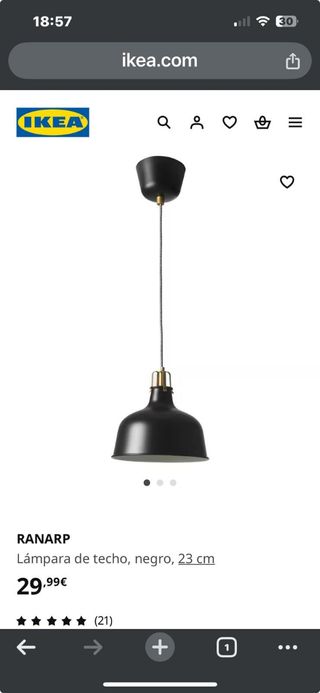 Lámparas RANARP Ikea - 2 unidades
