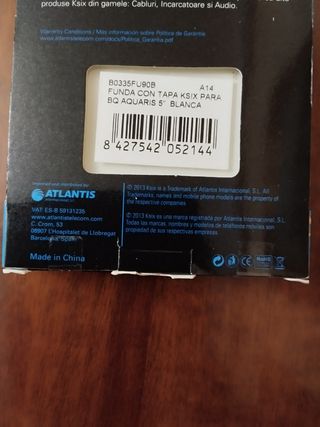 Funda SIN ABRIR con tapa para móvil BQ Aquaris 5