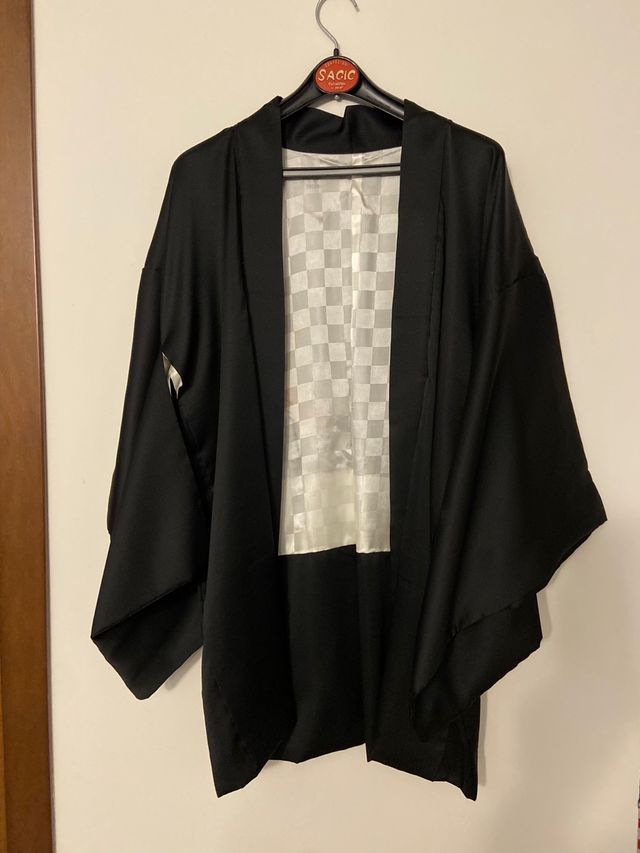Haori giacca kimono seta con ricami floreali