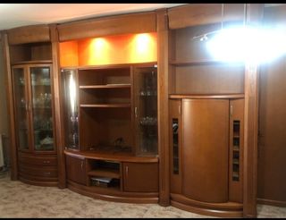 Mueble de Salón madera de cerezo. 400 x 250 cm.