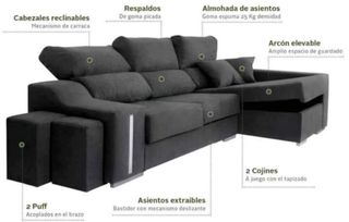 Sofá chaiselongue Óscar 💥