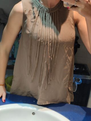 Top blusa IKKS con flecos