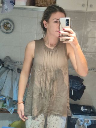 Top blusa IKKS con flecos