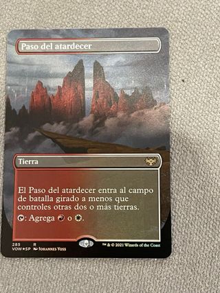 Carta mtg paso del atardecer extended art foil