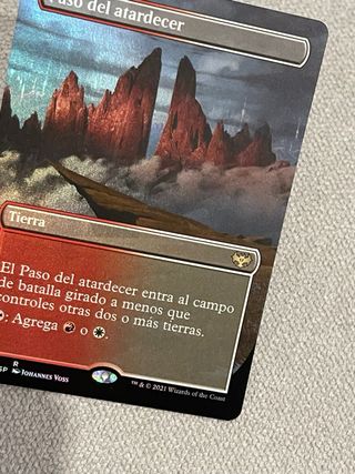 Carta mtg paso del atardecer extended art foil