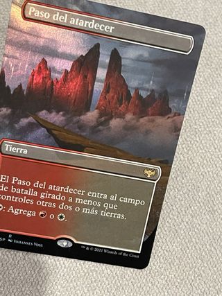 Carta mtg paso del atardecer extended art foil