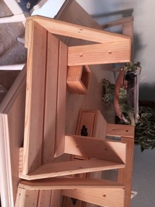 Juego dos baldas pared pino natural